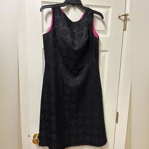 Signature by Sangria Black Dress with Pink Trim